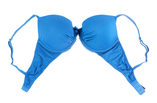 Blue bra close up