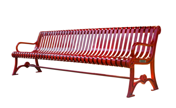 Park bench isolated closeup