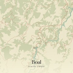 Fototapeta premium Retro Spanish map of Boal, Principado de Asturias. Vintage street map.