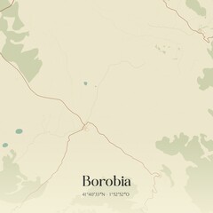 Obraz premium Retro Spanish map of Borobia, Castilla y Le�n. Vintage street map.