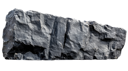 Large jagged rock with transparent background. Transparent background