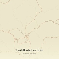 Vintage map of Castillo de Locubin, Spain.