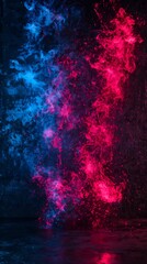 Abstract Neon Smoke: Blue and Pink Fusion
