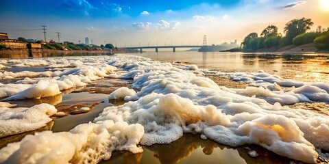 Toxic Foam Yamuna River Pollution Disaster - Environmental Crisis India