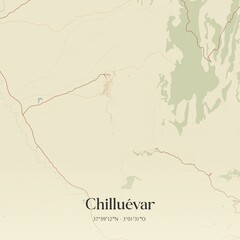 Obraz premium Retro Spanish map of Chillu�var, Andaluc�a. Vintage street map.