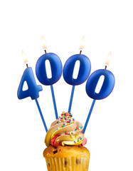 Number of followers or likes - Candle number 4000.