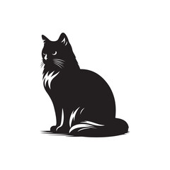 black and white cat silhouette