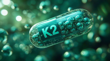 Close Deep Green Semitransparent Capsule