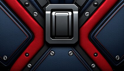 Abstract Red And Blue Leather Metal Panel Design