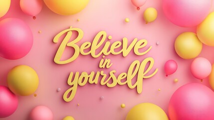 typography design with the words "Believe in yourself"