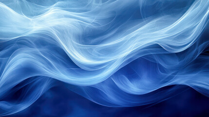 Fototapeta premium Soft blue waves of smoke dancing in an ethereal flow