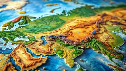 Vibrant Asia Map: High-Detail Countries, Capitals & Diverse Landscapes