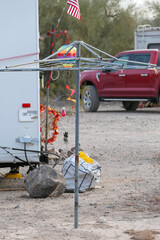 Clothesline of a desert camper