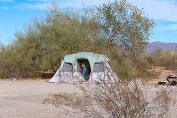 Tent camping in the Desert