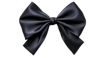 Elegant black bow on transparent background. Transparent background