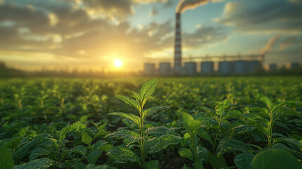 Green and sustainable development in the business sector with upward arrows symbolizing growth and positive impact of ESG practices minimalistic bright tone modern blurred empty space
