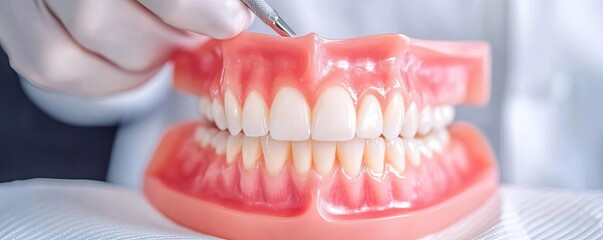 Obraz premium Comprehensive dental care with a hygienist performing a deep cleaning