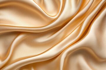 Obraz premium Elegant Golden Silk with Flowing Fabric Folds, Warm Beige Tones, and Luxurious Satin Texture for Premium Backdrops and Graceful Designs