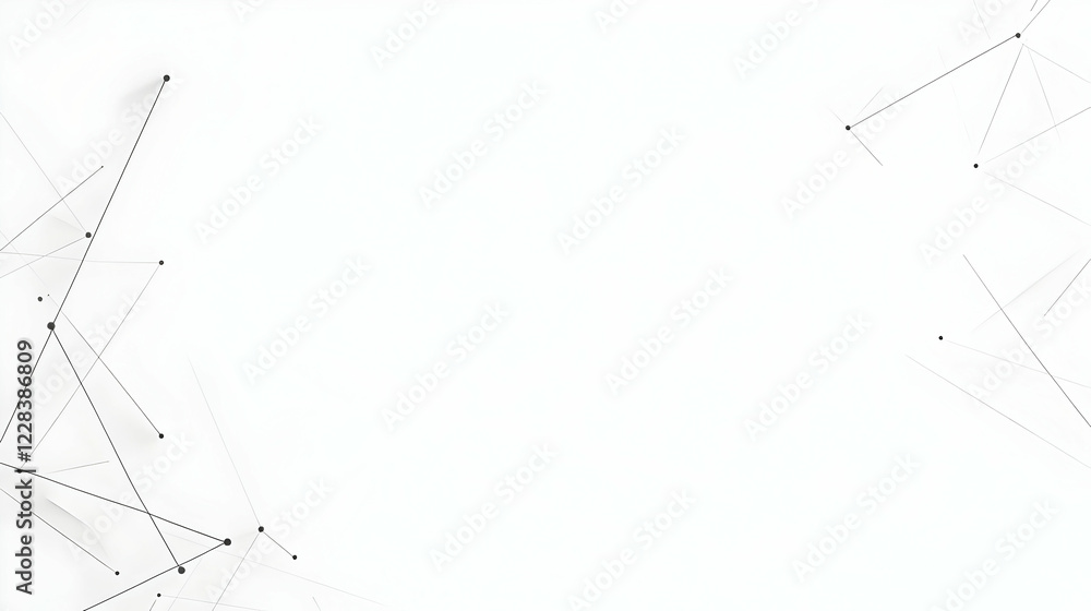Poster abstract white background connects dots and lines geometrically for modern design elements