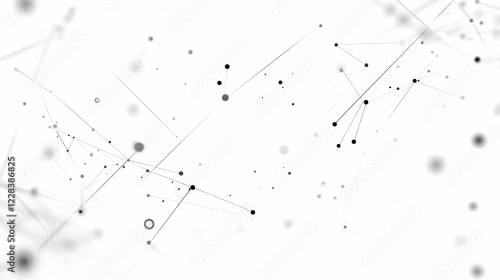 Aufkleber abstract background with connecting dots and lines forms a network on white background