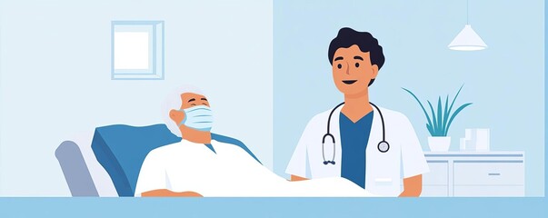 Nurse providing palliative care to a terminally ill patient at home