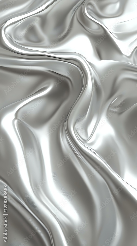 Poster luxurious white silk fabric with elegant folds and waves creating smooth flowing texture. abstract b