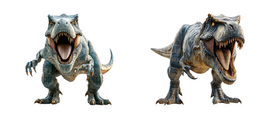 Fototapeta premium Fierce T-Rex Dinosaur on Transparent Background