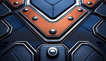 Abstract Metallic Surface with Geometric Design