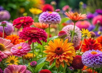 Vibrant Summer Garden Flowers: Colorful Blooms & Lush Greenery