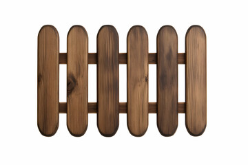 Short Wooden Fence Section Isolated on White Background for Garden or Yard Decoration
