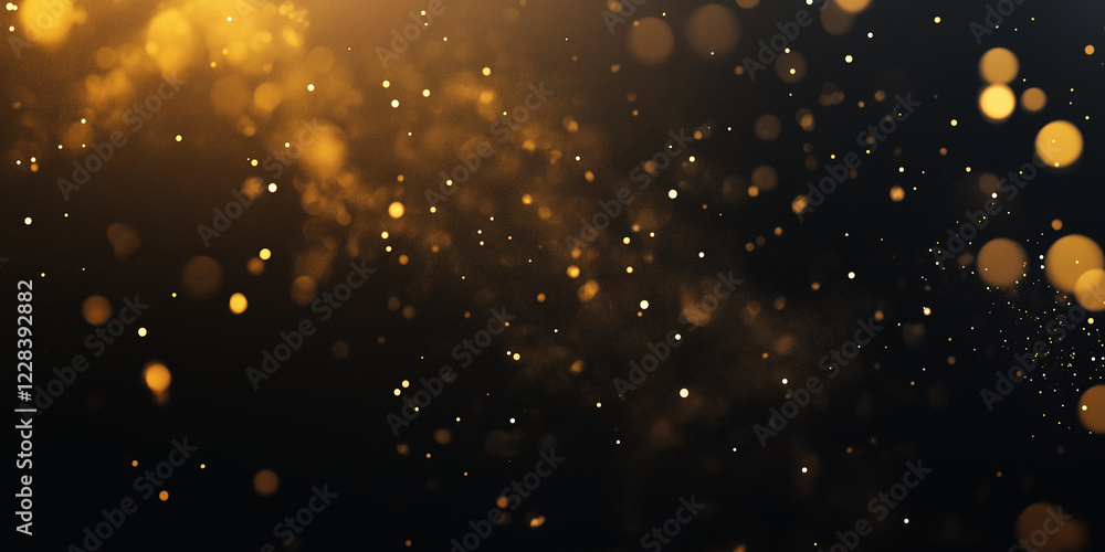 Poster abstract gold background with soft blur bokeh light effect