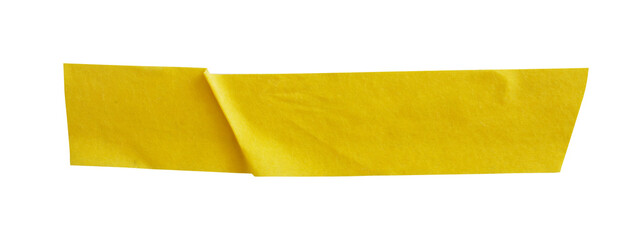  messy yellow tape isolated on white background