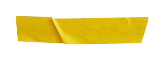  messy yellow tape isolated on white background