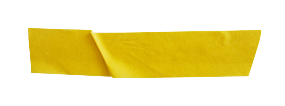  messy yellow tape isolated on white background