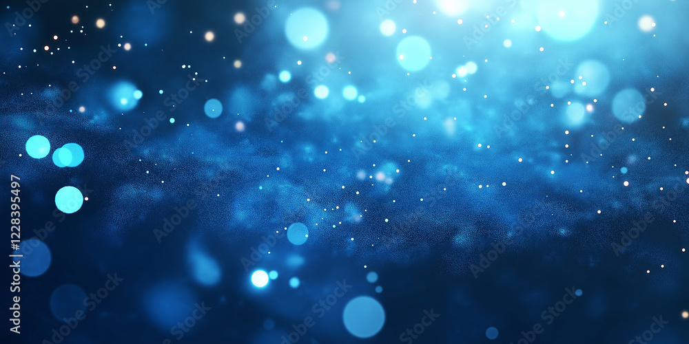 Poster blue bokeh abstract background. 3d rendering backdrop