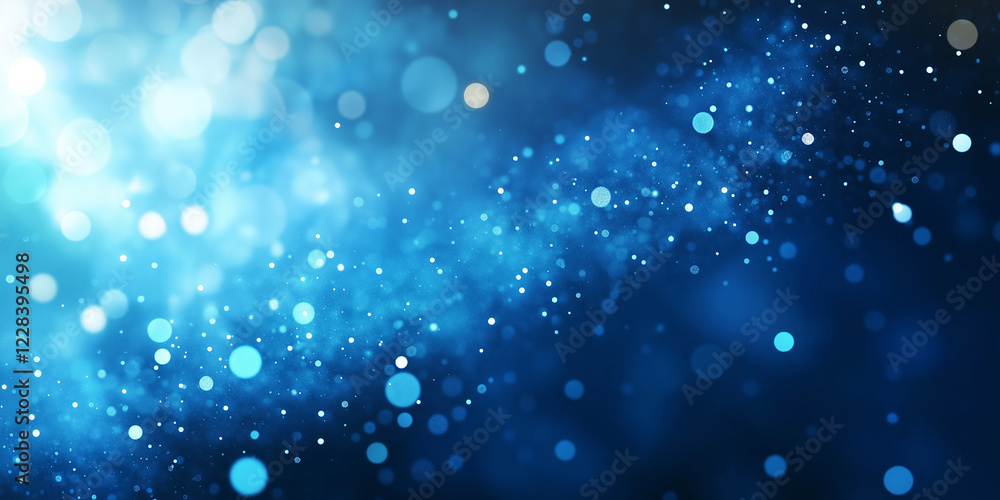 Poster blue bokeh abstract background. 3d rendering backdrop