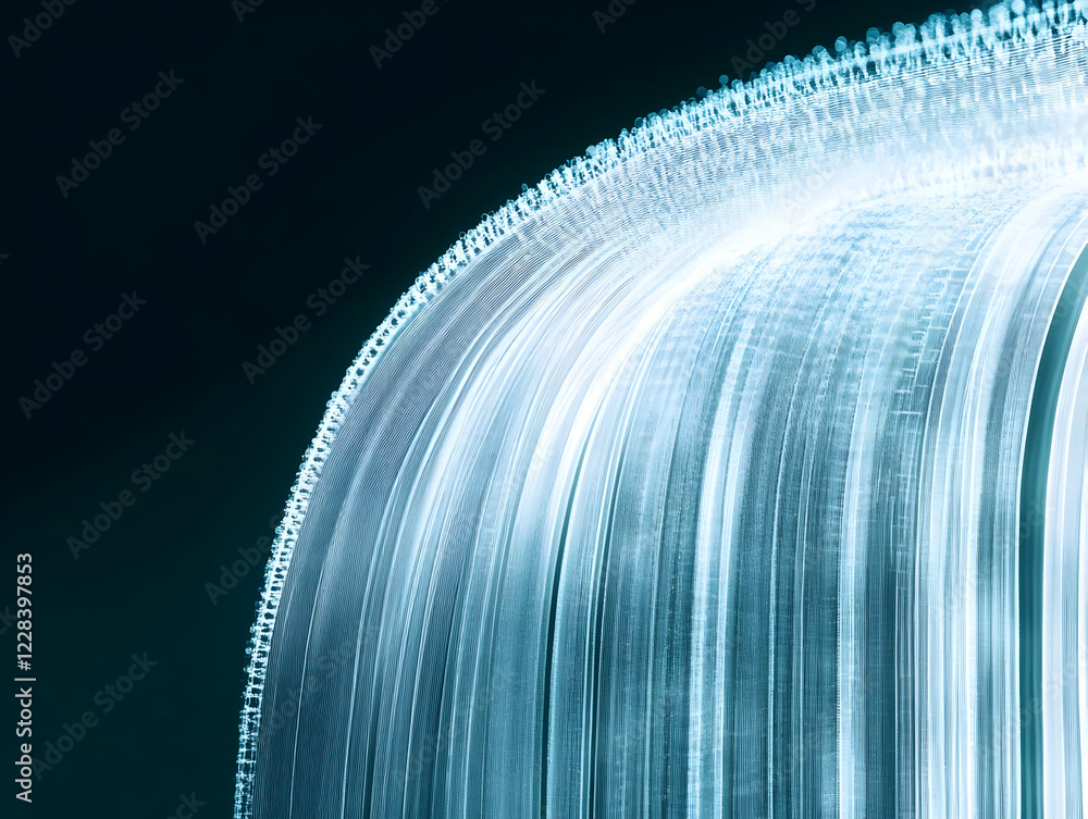 Aufkleber abstract light trails flowing downward gracefully in a dark background, creating a visual waterfall 