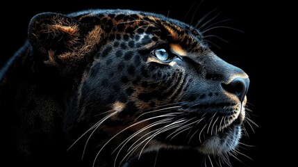 Obraz premium Majestic Black Panther Profile Gaze Intensely