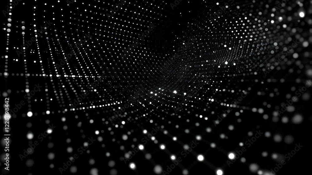 Aufkleber abstract 3d background creates depth with glowing particles on a dark canvas dynamically