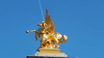 Golden Pegasus at the Alexandre III Bridge