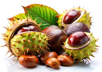 Close-up Horse Chestnut Autumn Bounty