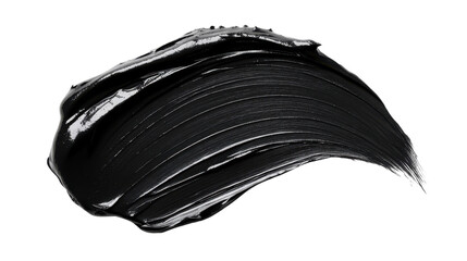 Smooth black paint stroke on transparent background. Transparent background