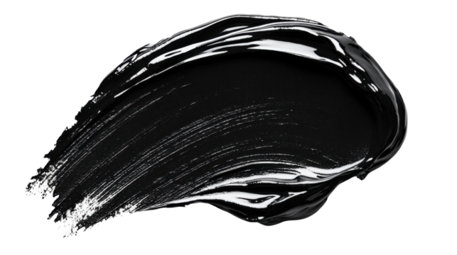 Bold black paint stroke on transparent background. Transparent background - Powered by Adobe