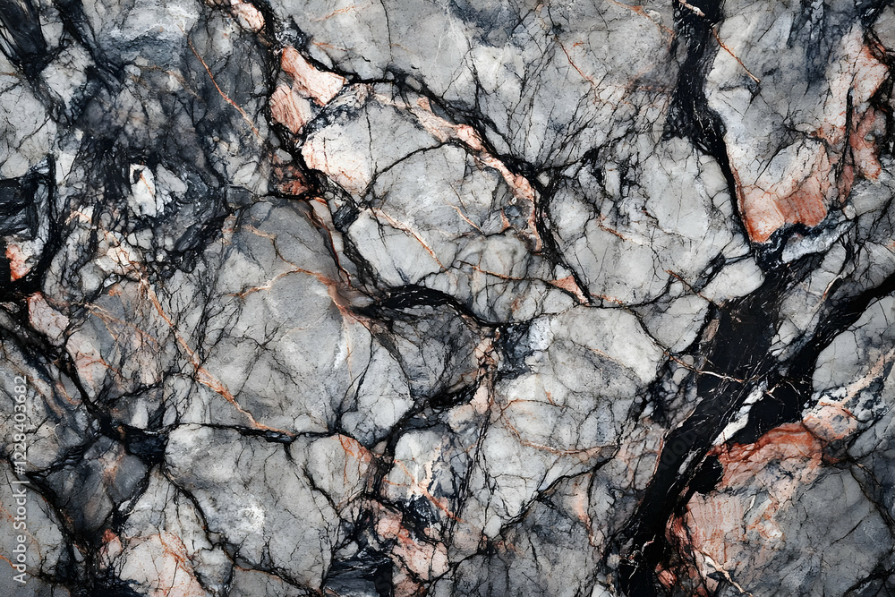 Poster black and gray marble texture forms intricate veins and patterns across the stone surface.
