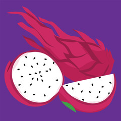 buah naga dragon fruit fresh flat design fruit exotic and fresh fruits indonesian fruit