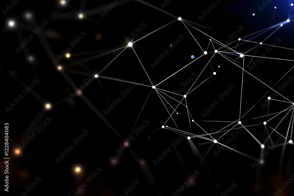 Poster abstract background with connecting lines and glowing dots creates a network effect dynamically.