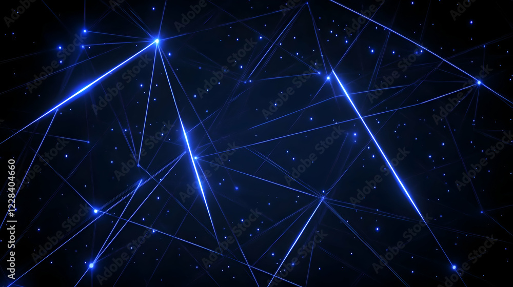 Poster abstract background creates an atmosphere of futuristic technology with blue laser beams and digital