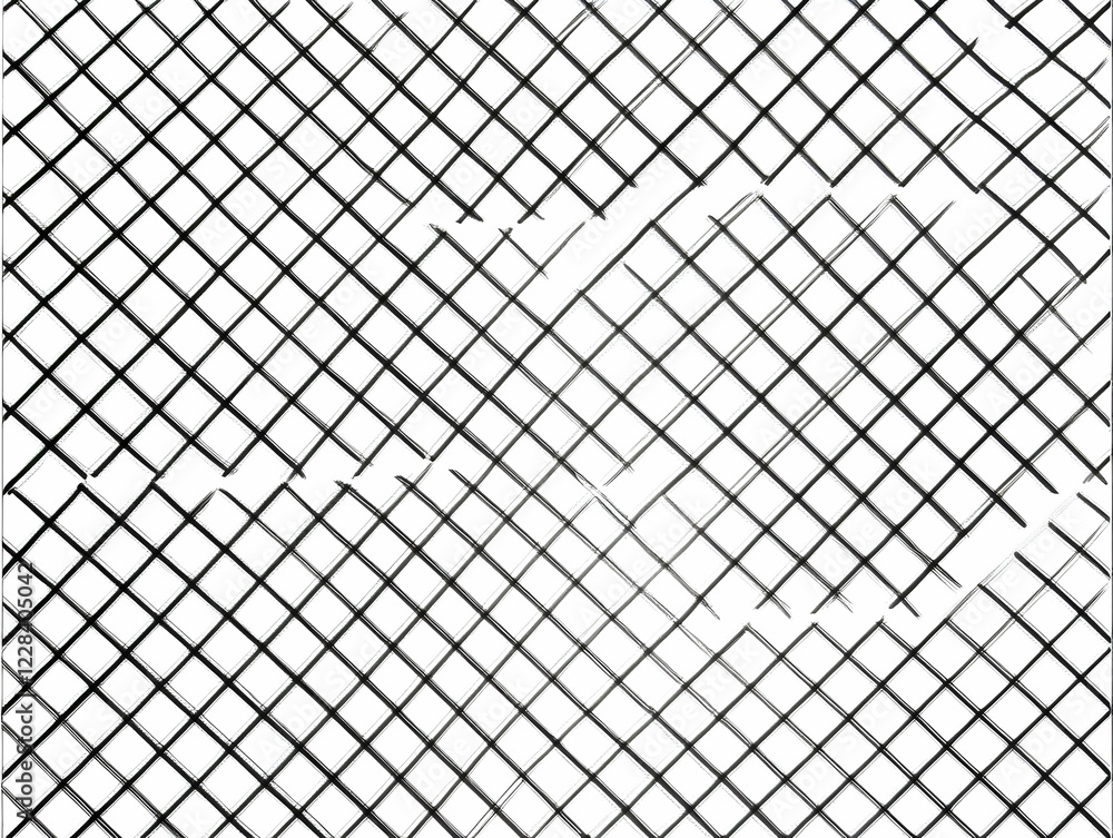 Poster abstract black intersecting lines form a diamond grid pattern on white background. simple geometric 