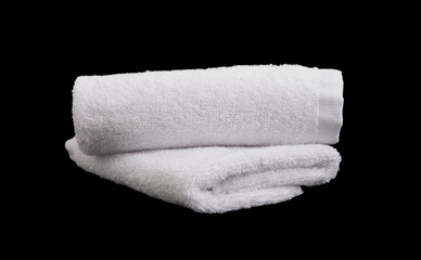 white towel on black background