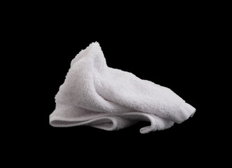 messy white hand towel isolated